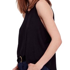 Free People Coziest Swing Tank Top SZ XS Black